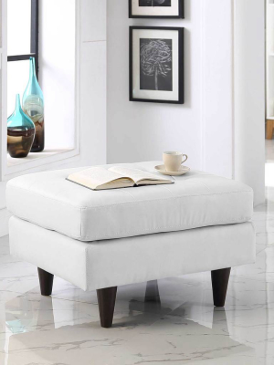 Era Bonded Leather Ottoman White