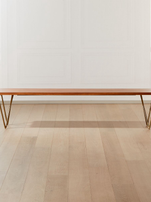 Dylan Brass Medium Acacia Bench 80"