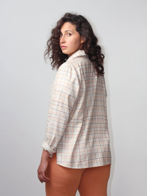 Etosha Blouse - Fog - Color Grid Print