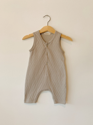 Pointelle Rounded Tank Romper - Tane Organics