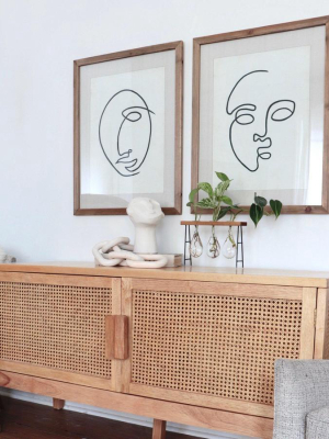 Line Drawing Framed Face Prints Set Of Two