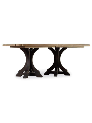 Corsica Dark Rectangle Pedestal Dining Table (dark Base/light Top)