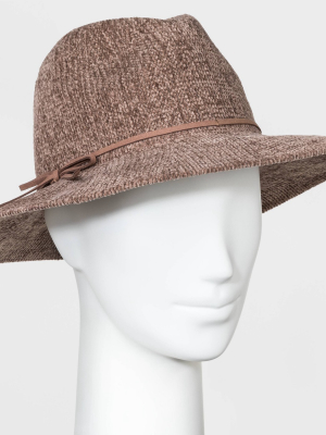 Women's Chenille Fedora Panama Hat - A New Day™ Tan One Size