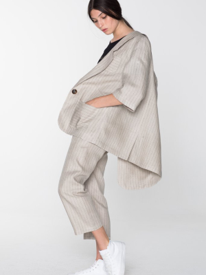 Humane Blazer- Natural Pinstripe