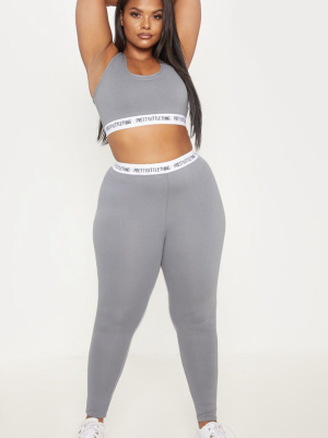 Prettylittlething Plus Charcoal Grey Leggings