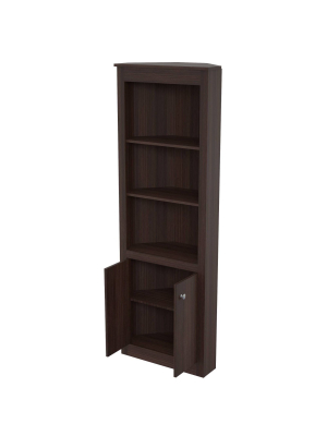 2 Door Corner Bookshelf Espresso - Inval