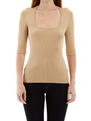 Dolce & Gabbana Square Neck Knit Top