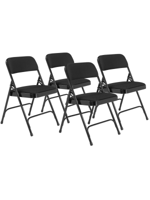 Set Of 4 Deluxe Fabric Padded Folding Chairs With Frame - Hampton Collection