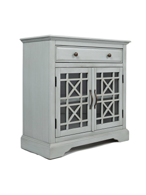 32" Craftsmen Series Spacious Wooden Accent Cabinet - Benzara