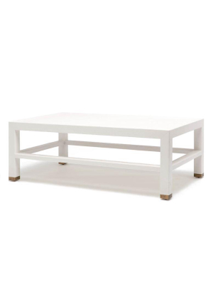 Jarin Coffee Table Designer White Faux Belgian Linen