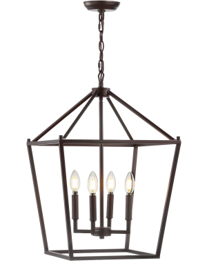 16" Metal Pagoda Lantern Pendant (includes Energy Efficient Light Bulb) - Jonathan Y