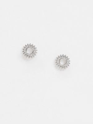 Pieces Small Circle Stud Earrings In Silver