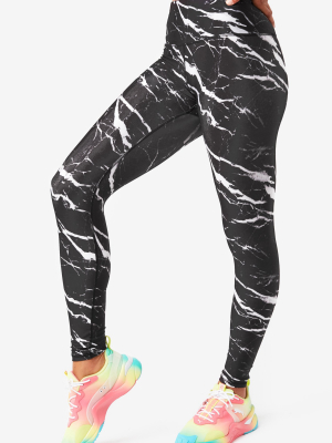 Onyx Black Marble Hi-shine Leggings