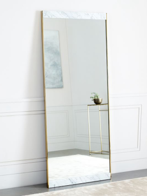 Marble & Brass Floor Mirror