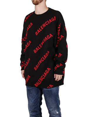 Balenciaga Logo Intarsia Sweater