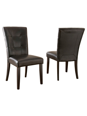 Set Of 2 Graham Dining Chairs Wood/chocolate - Steve Silver Company