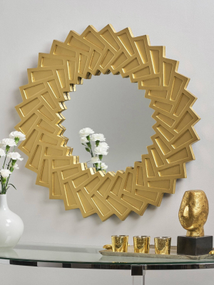 29.5" X 29.5" Abington Modern Sun Mirror Gold - Christopher Knight Home