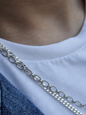 Premium Silver Barbed Cable Chain