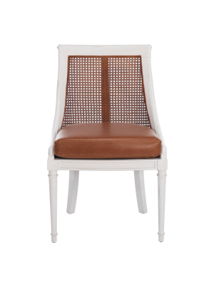 Saylor Leather Dining Chair Caramel - Safavieh