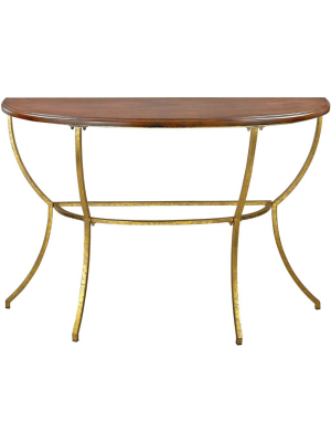 Ballard Walnut/gold Console