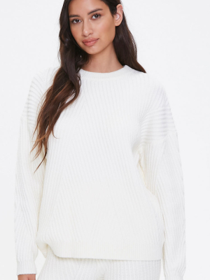 Ribbed Knit Drop-sleeve Sweater