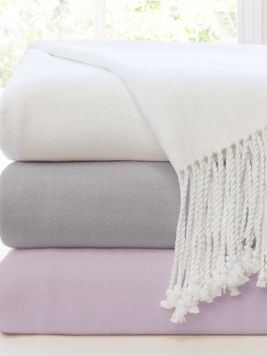 The Grey Fringed Throw Blanket