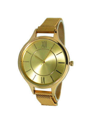 Olivia Pratt Mesh Fashion Watch With Magnetic Closure - Gold