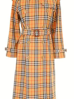 Burberry Vintage Check Belted Trench Coat