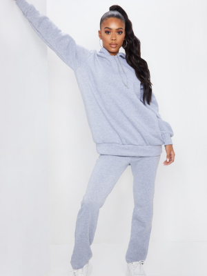 Grey Oversized Sweat Hoodie & Straight Leg...