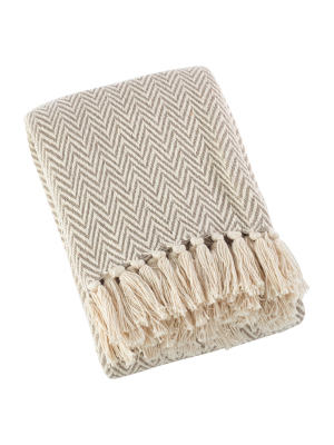 Light Brown Sevan Soft Cotton Diamond Weave Throw Blankets (50"x60") - Saro Lifestyle