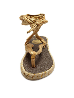 Karabi Metalic Wrap Sandals - Gold/camel Brown