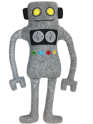 Saturday Park Robot Pillow Buddy - 18" Tall Gray