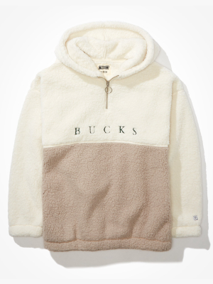 Tailgate Women's Milwaukee Bucks Colorblock Sherpa Hoodie