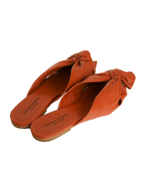 Orange Flat Sandals With Knot Detail