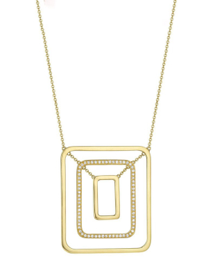 Piece Swing Center Pavé Necklace - Large