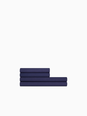 Modern Cotton - Harrison Flat Sheet In Navy