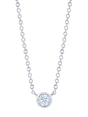 Classic Round Diamond Necklace - White Gold