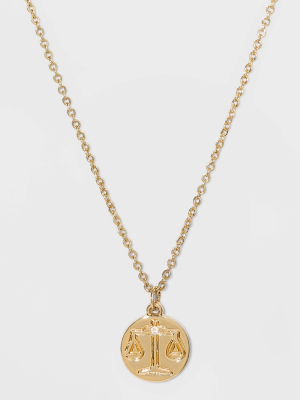 Zodiac Charm Necklace - Gold