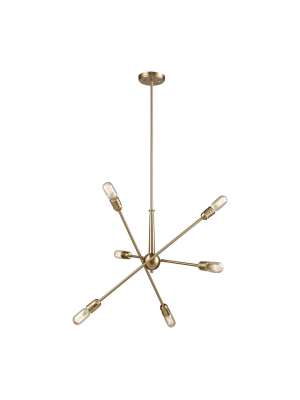 Delphine 6 Chandelier In Satin Brass Design By Bd Fine Lighting