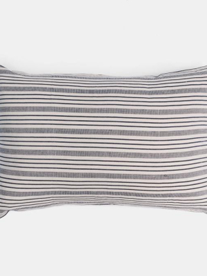Black Triple Stripe Pillow, Lumbar