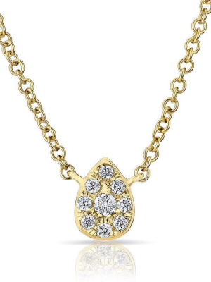 14kt Yellow Gold Diamond Mini Pear Joan Necklace