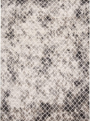 Feizy Kano Distressed Diamonds Rug - Charcoal & Beige - Available In 8 Sizes