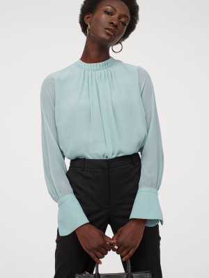 Pleat-front Blouse