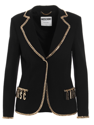 Moschino Logo Chain Detailed Blazer