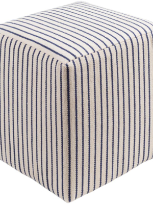 Matchford Cotton Pouf In Cream And Navy