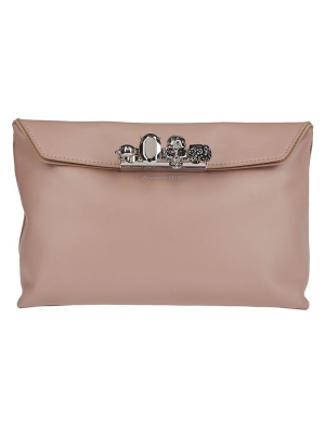 Alexander Mcqueen Four-ring Skull Embellished Clutch