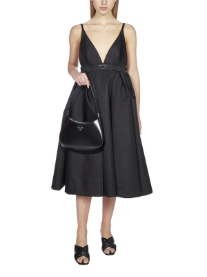 Prada V-neck Midi Dress