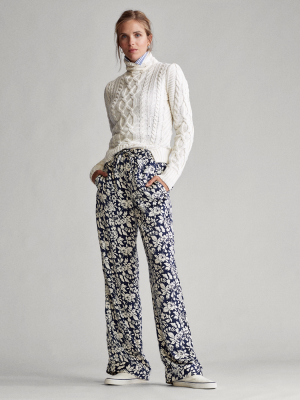 Satin Floral Pant