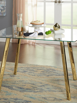 Uptown Dining Table Glass/gold Metal - Buylateral