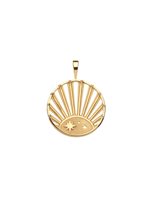 Strong Rising Sun Jw Cutout Pendant Coin